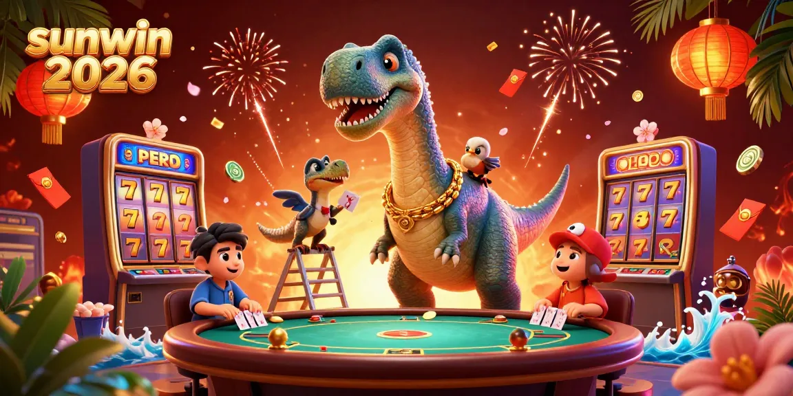 Experience the excitement of sunwin 2026 with a vibrant casino scene featuring unique characters and gaming elements.