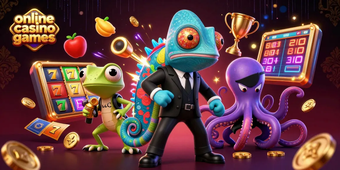 Engage in thrilling online casino games with vibrant characters and exciting casino elements.